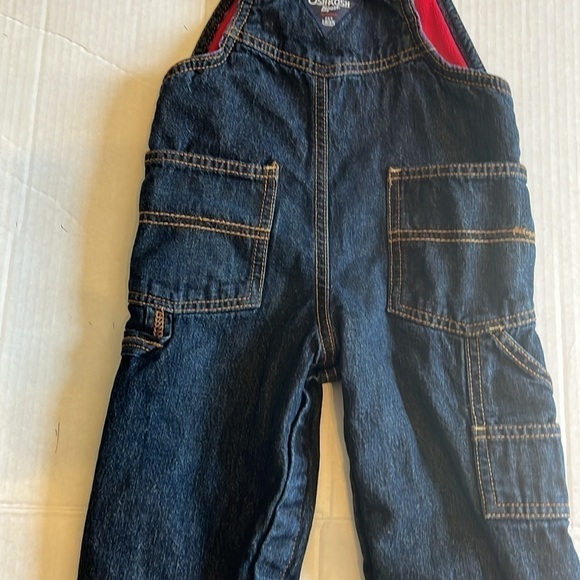 Oshkosh B’gosh-18 months-darker wash blue-carpenter,lined, bib overalls. - Picture 4 of 12